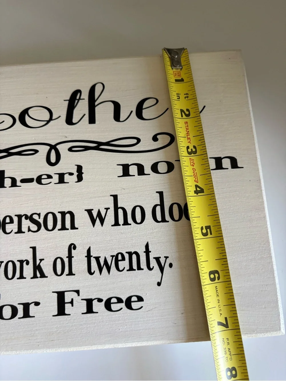 Mother Wall Wooden Sign – White background with Black Lettering